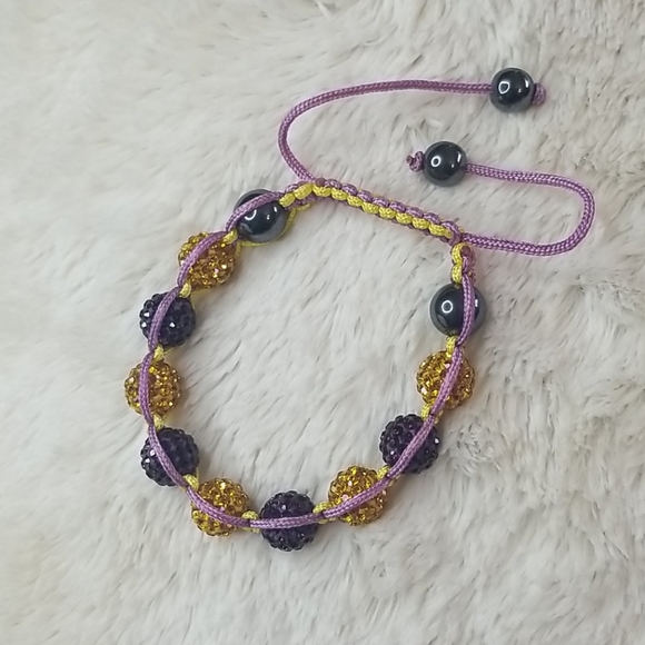 Yellow and Purple Crystal Bracelet - Picture 3 of 4